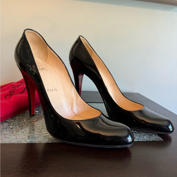 Christian Louboutin Black Ron Ron 100 mm Patent Round Toe 40.5 (9/9.5) - Picture 10 of 10
